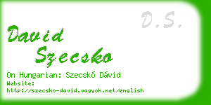 david szecsko business card